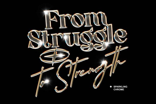 Glitter Liquid Metal Mockup