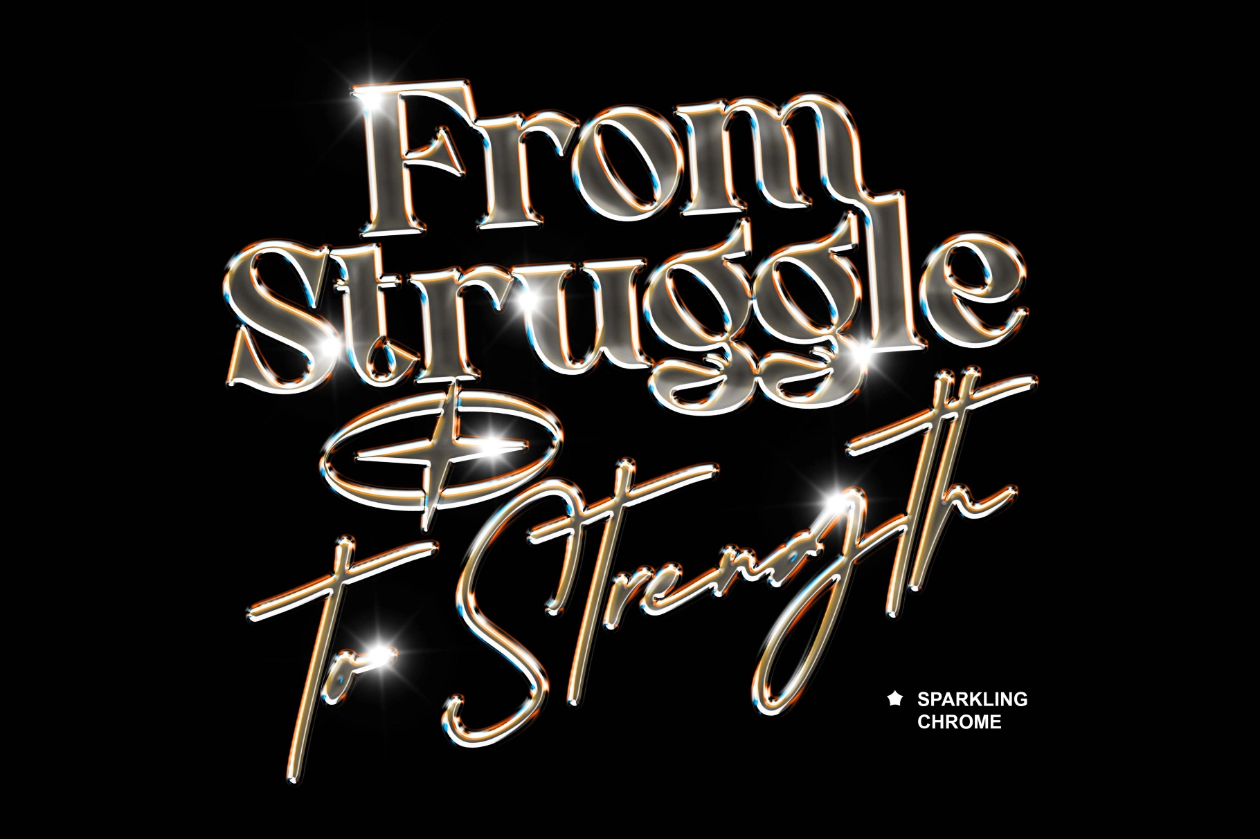 Glitter Liquid Metal Mockup