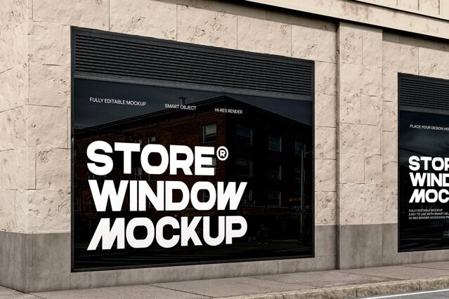 Storefront Window Advertising Mockup