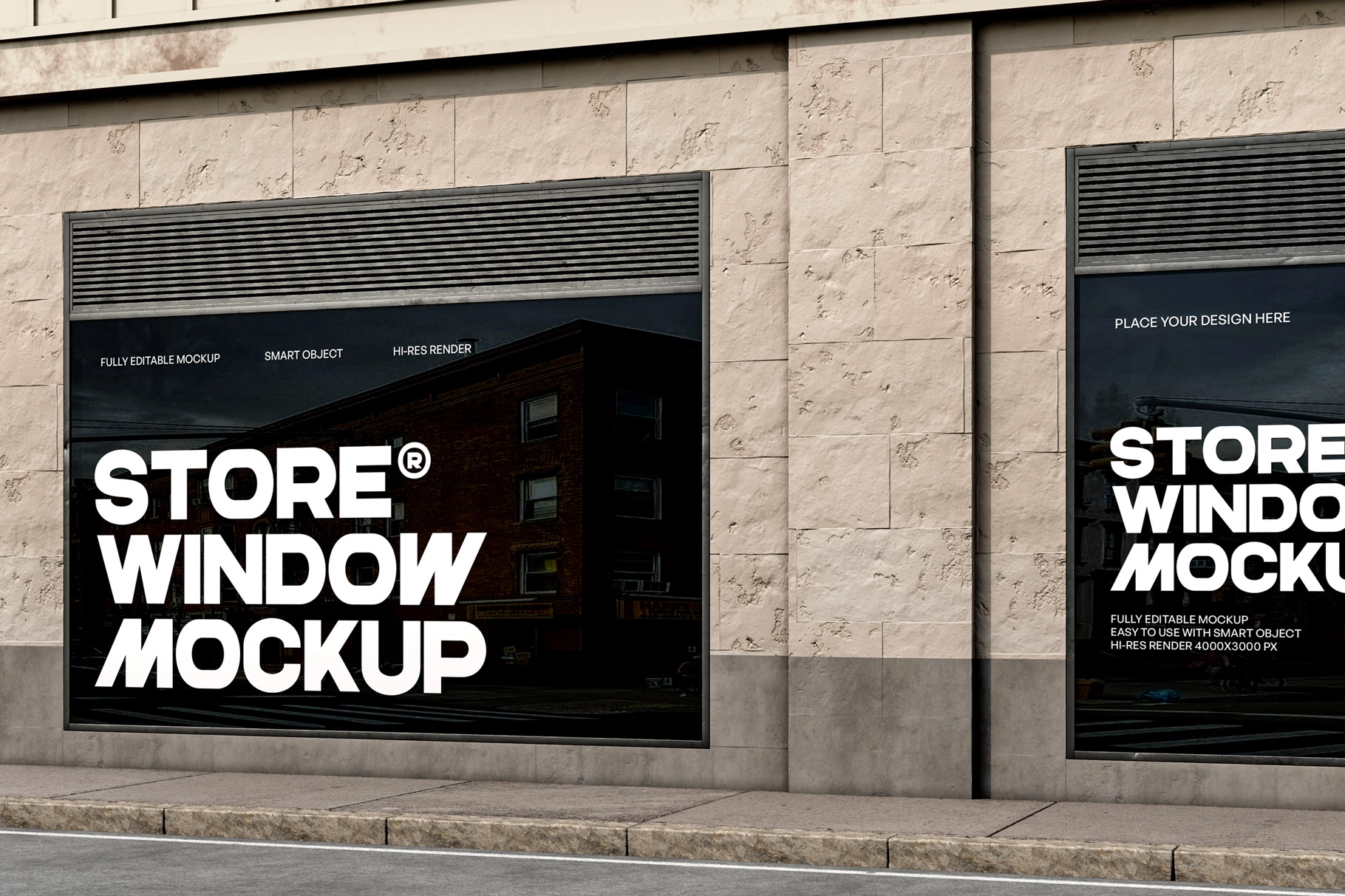 Storefront Window Advertising Mockup