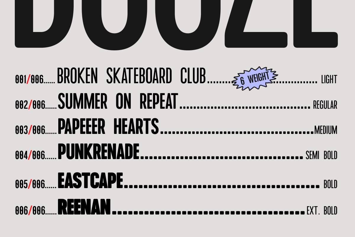 GC Dooze - Variable Condensed Display Font