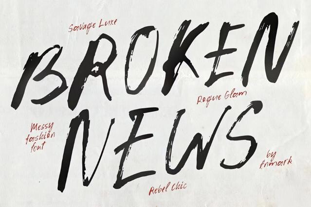 Broken News | Messy Handmade-Vibe Font