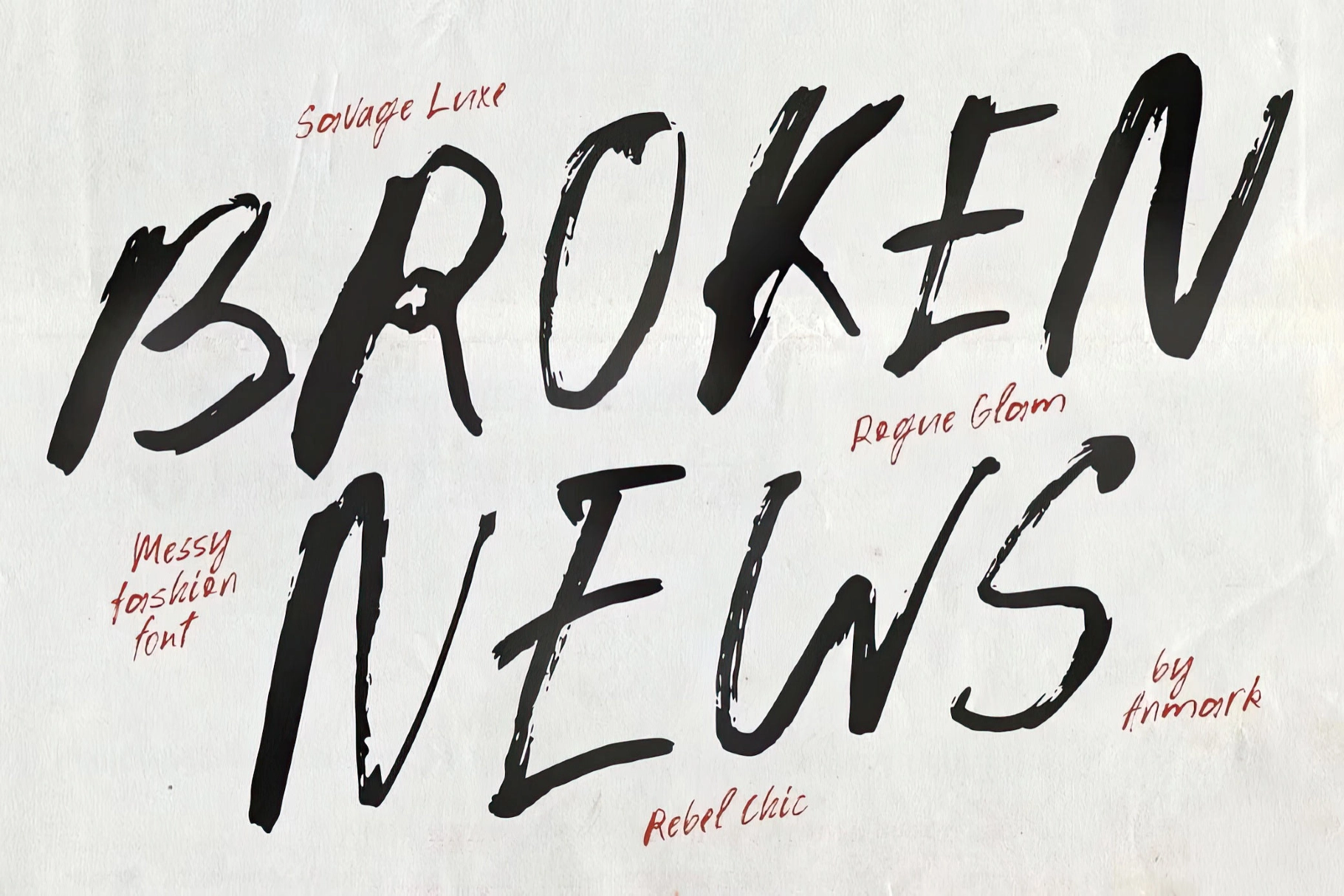 Broken News | Messy Handmade-Vibe Font