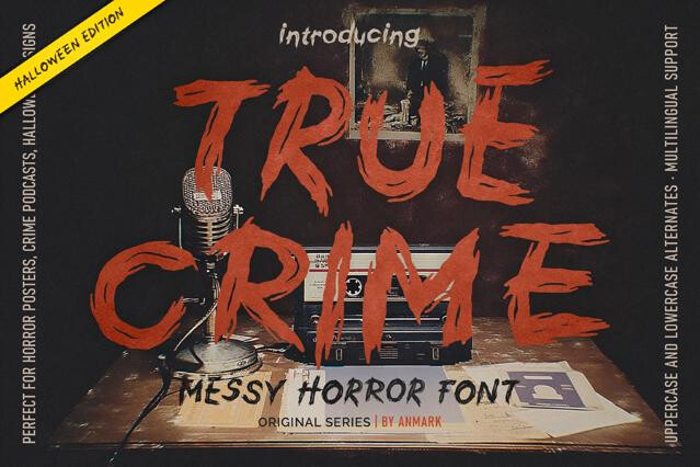 True Crime: Rough Messy Horror Font