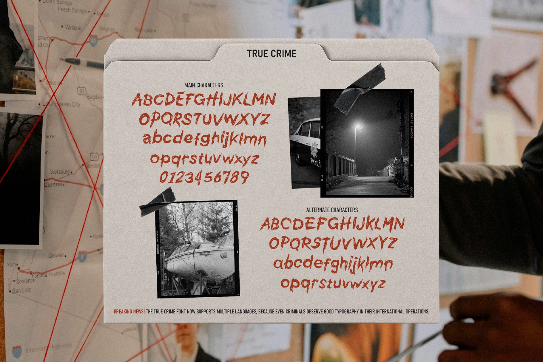 True Crime: Rough Messy Horror Font