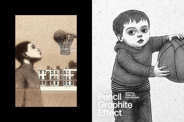 Graphite Pencil Poster Photo Effect