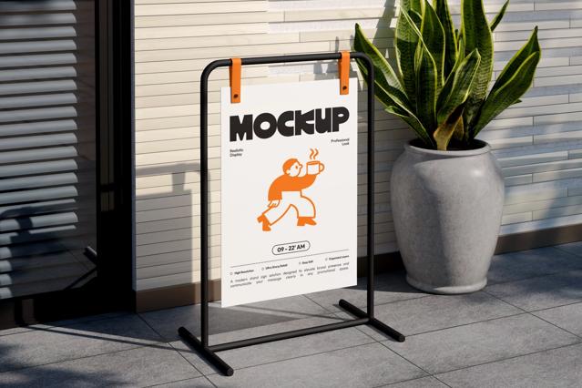 Standing Poster Sign Mockup