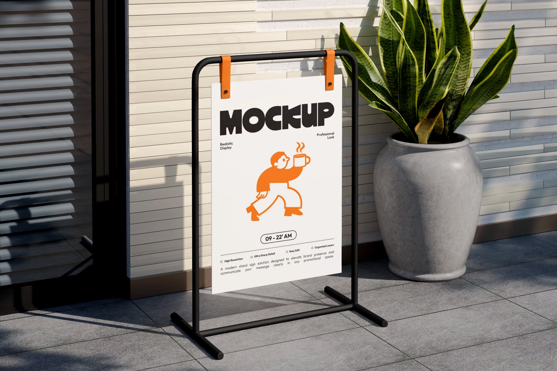 Standing Poster Sign Mockup