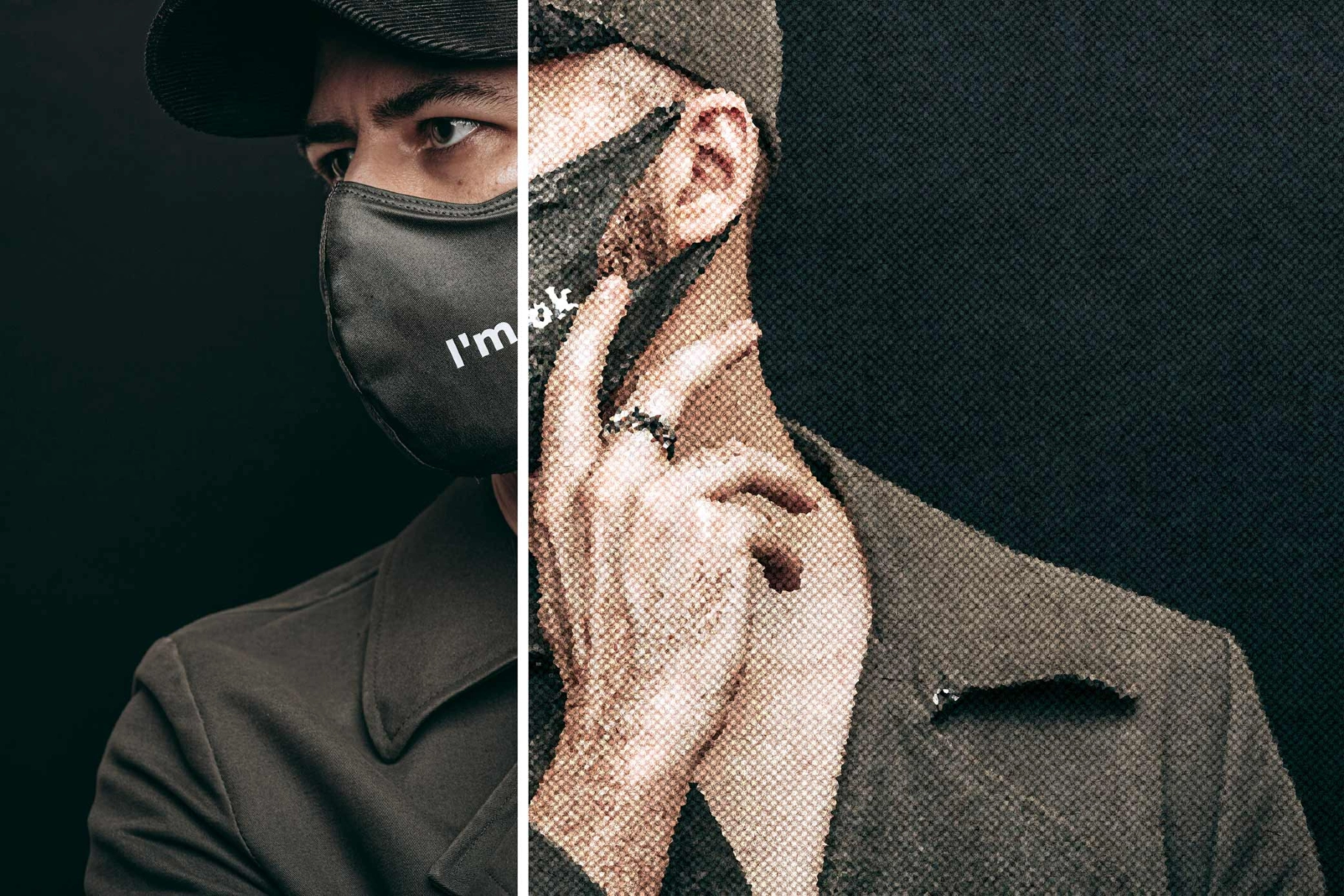 Mosaic Halftone Photo Effect