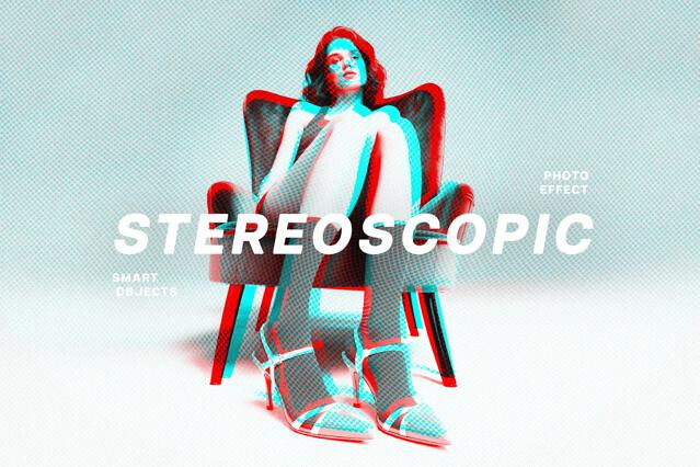 Glitched Stereoscopic Photo Effect