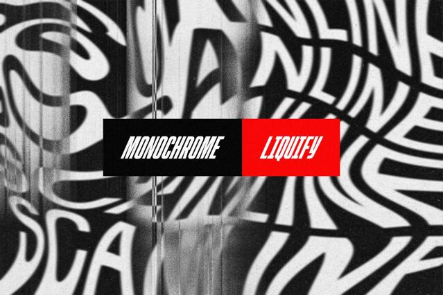 Monochrome Liquify Text Effect