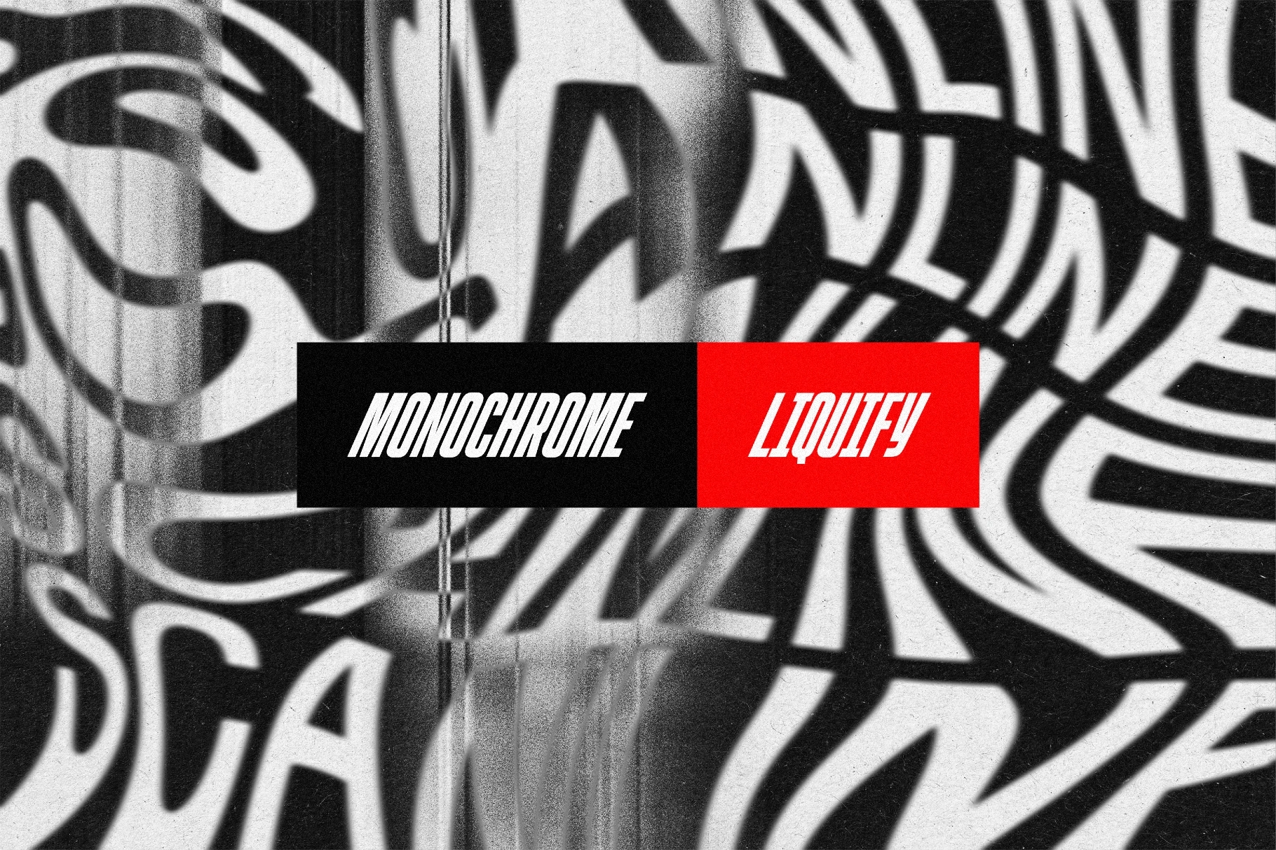 Monochrome Liquify Text Effect
