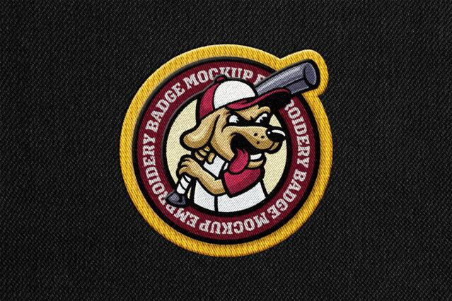 Embroidered Patch Mockup with Detailed Stitching