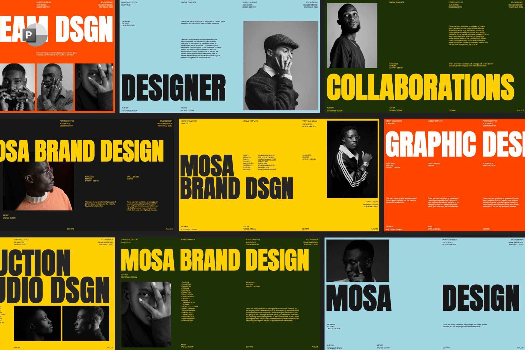 Bold Typography PowerPoint Template - Mosa