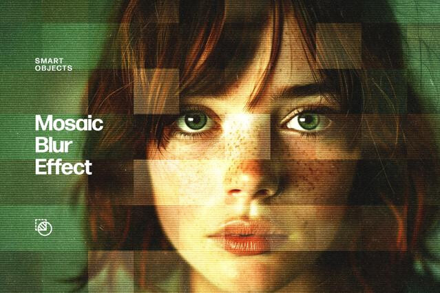 Square Mosaic Blur Effect