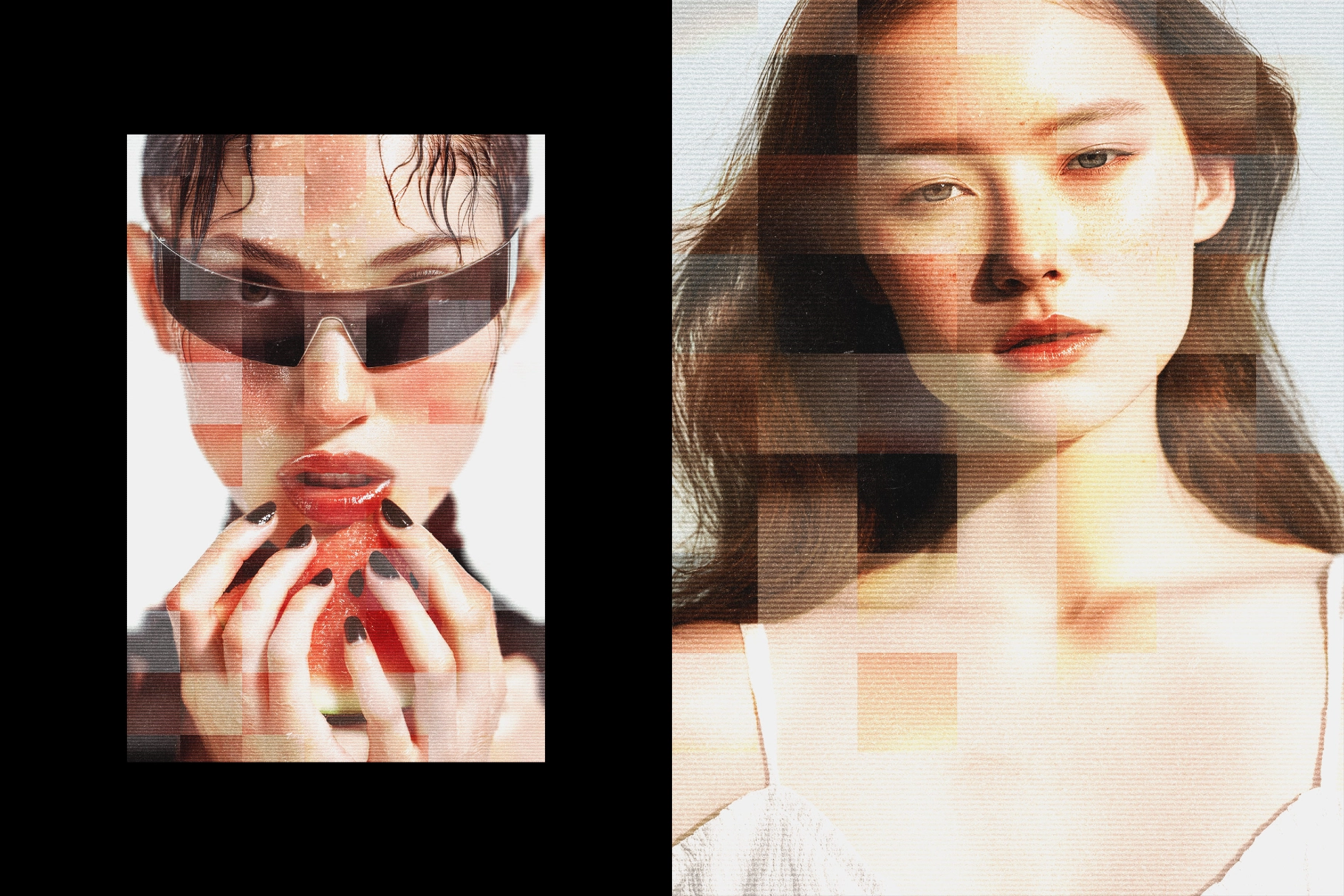 Square Mosaic Blur Effect