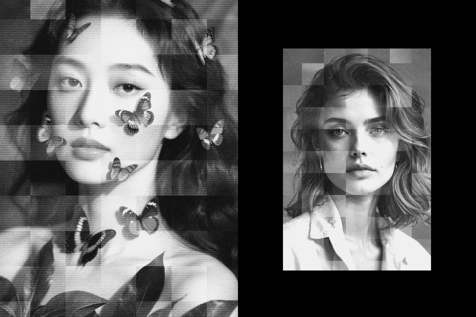 Square Mosaic Blur Effect