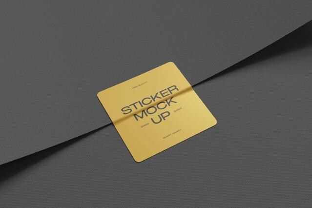Square Sticker Mockup