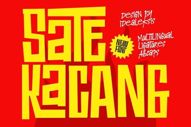 Sate Kacang – Bold Playful Display Font