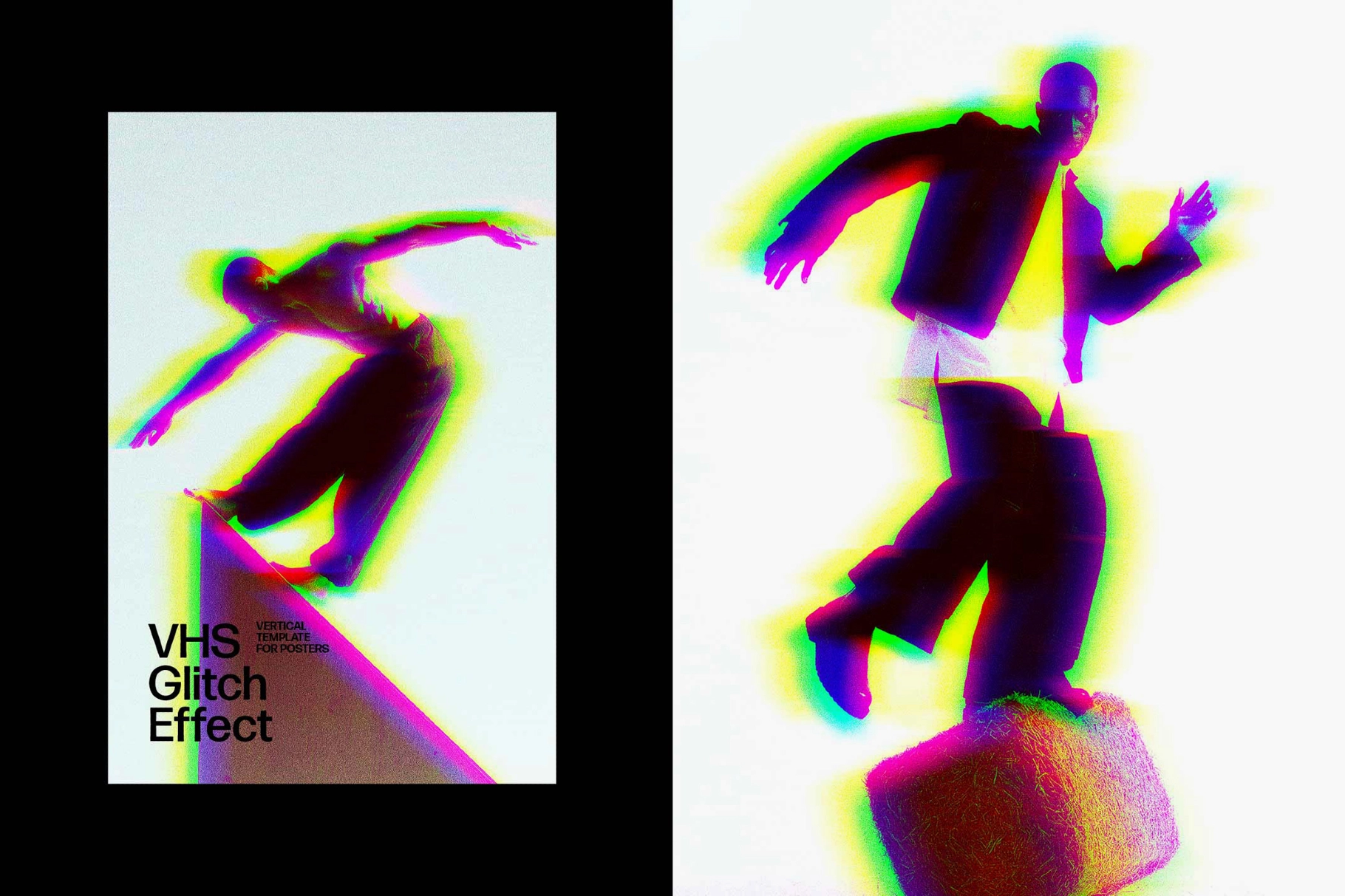 VHS Glitch Poster Photo Effect