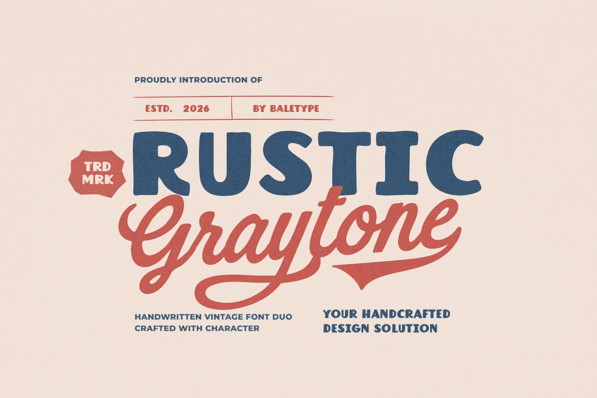 Rustic Graytone – Retro Script and Sans Font Duo