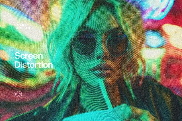 Screen Distortion Photo Effect