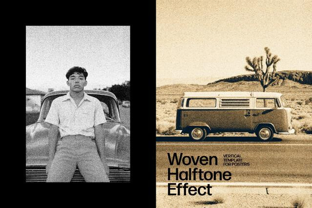 Woven Fabric Halftone Poster Effect