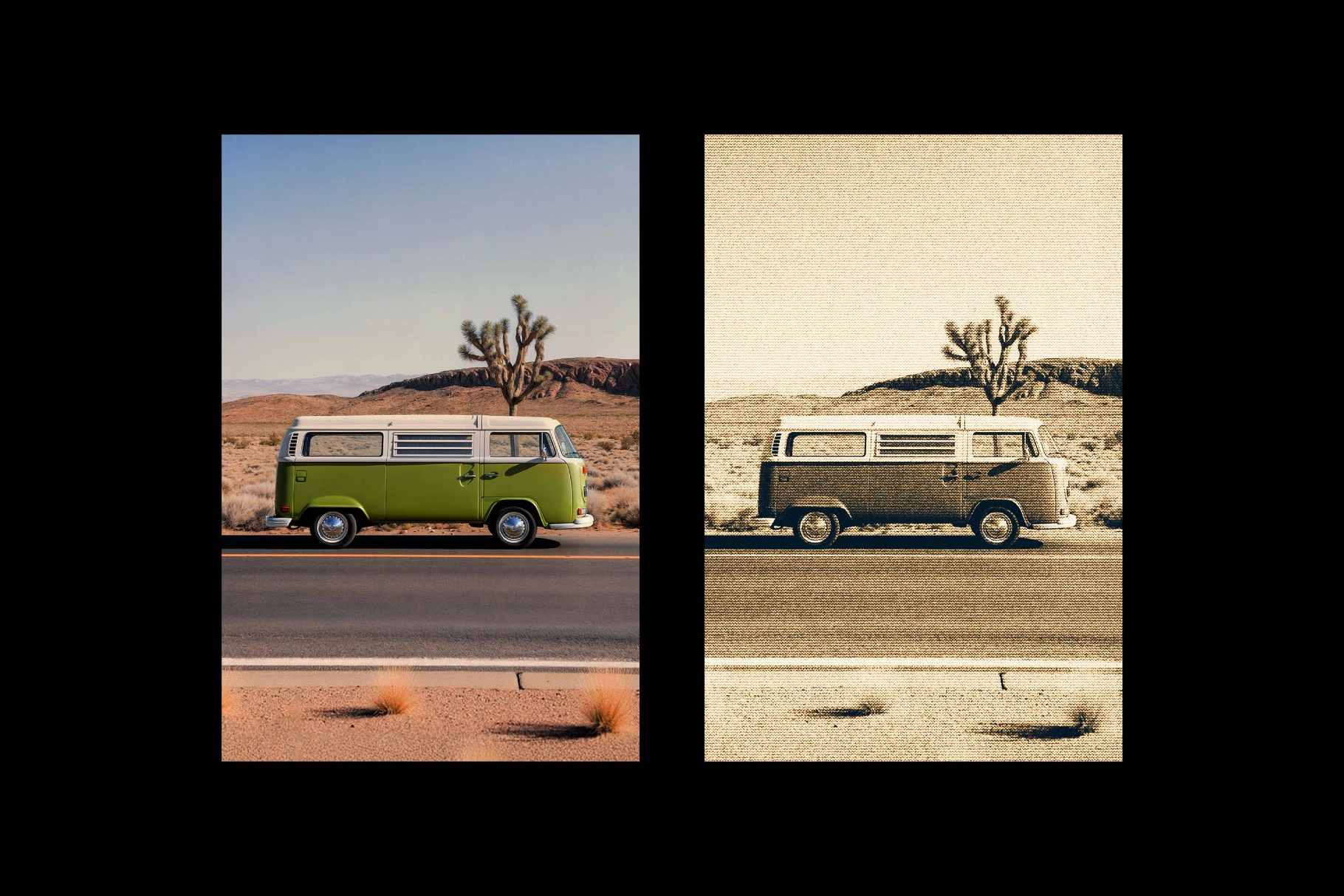 Woven Fabric Halftone Poster Effect