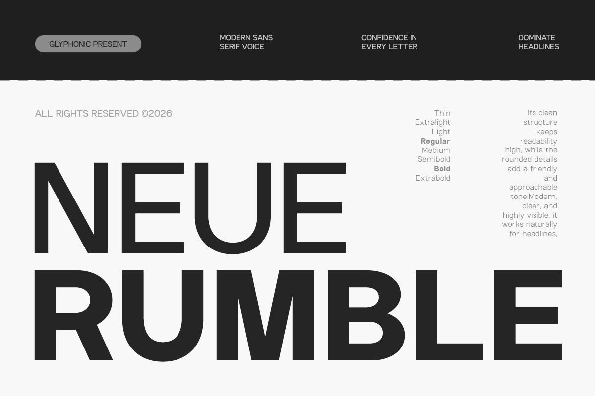 GC Neue Rumble - Modern Elegant Sans Font