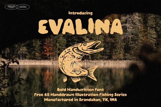 Bold Hand Drawn Display Font - Evalina
