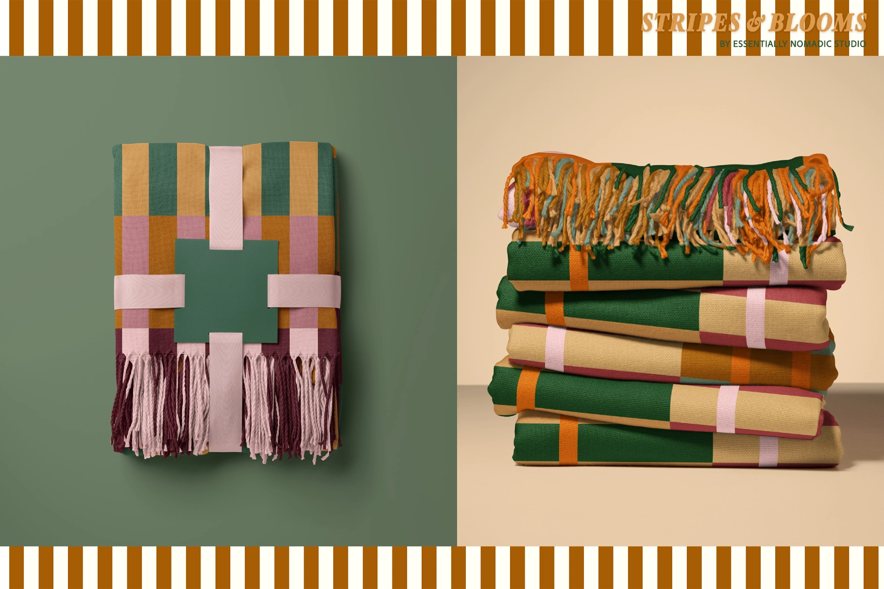 Floral Stripes Plaid Seamless Patterns