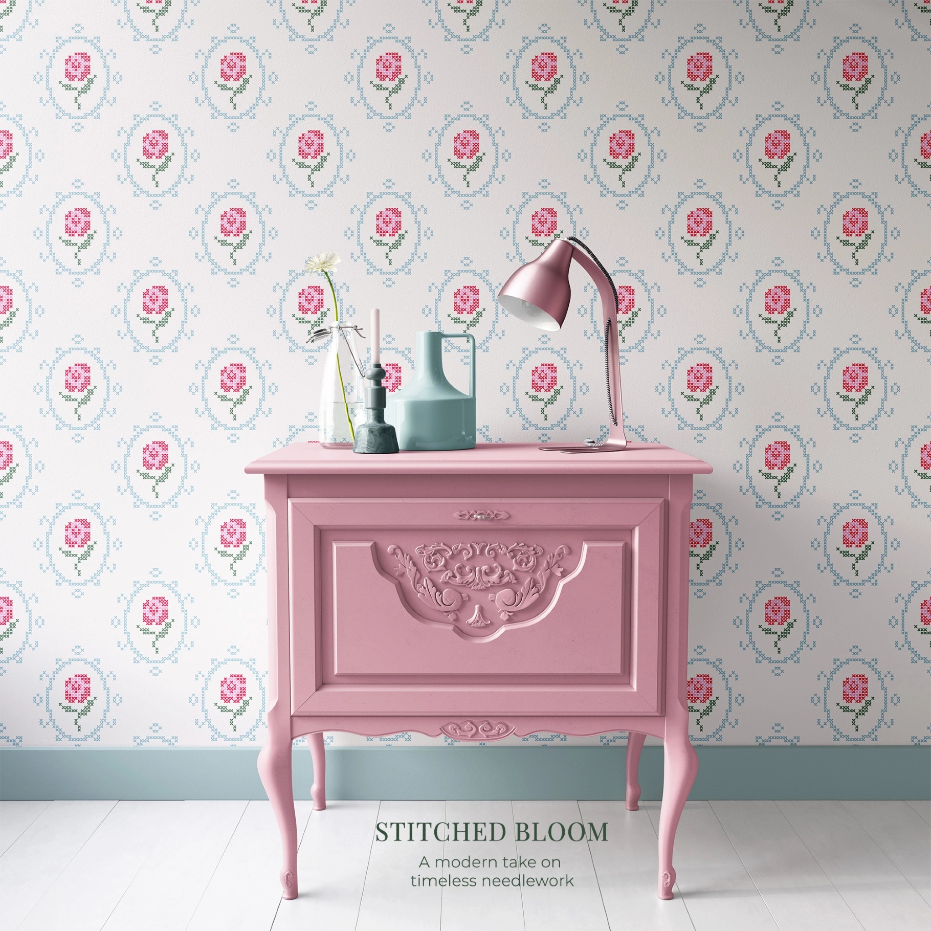 Stitched Floral Seamless Pattern Collection