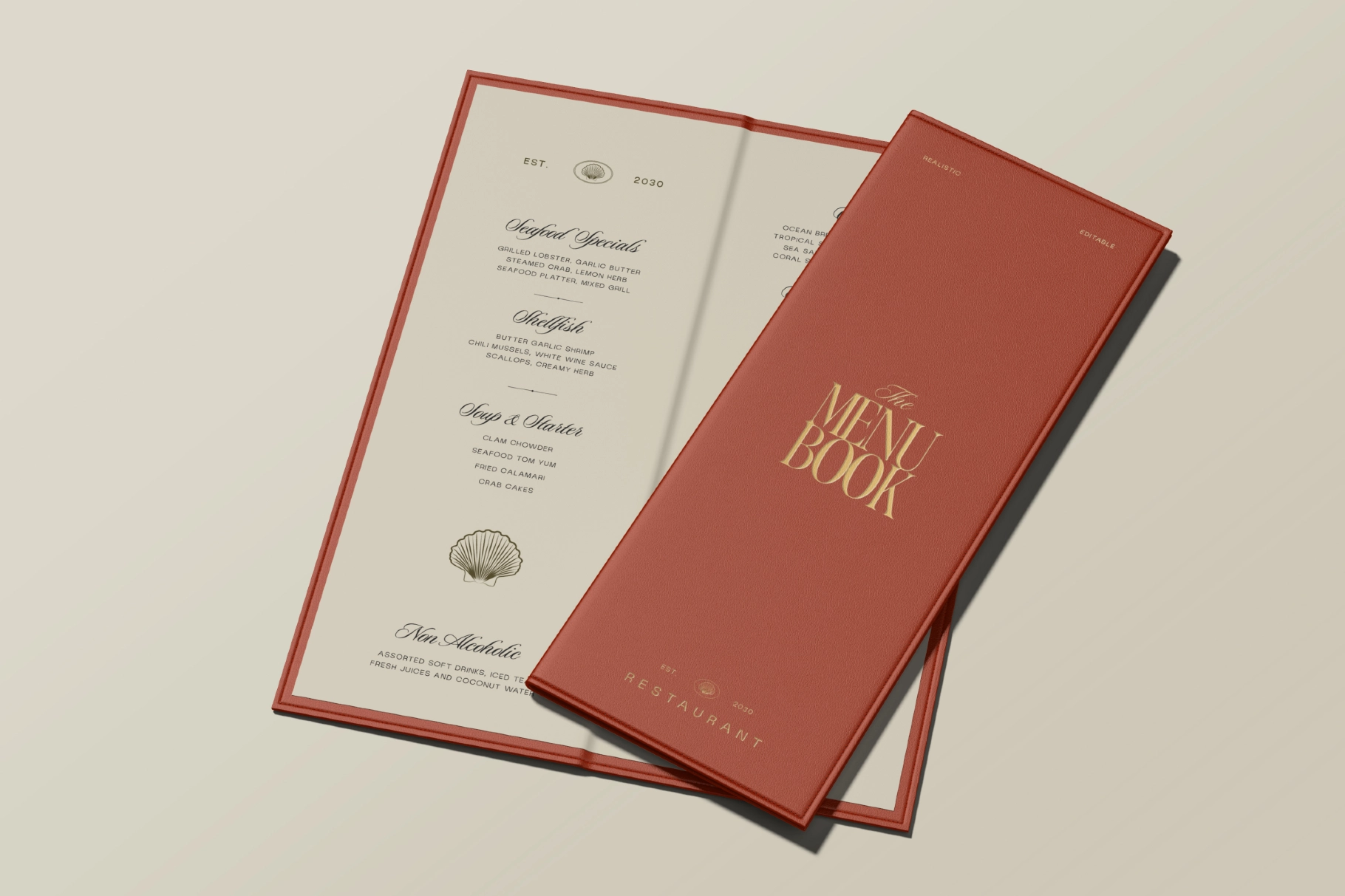 Restaurant Menu Book Mockup