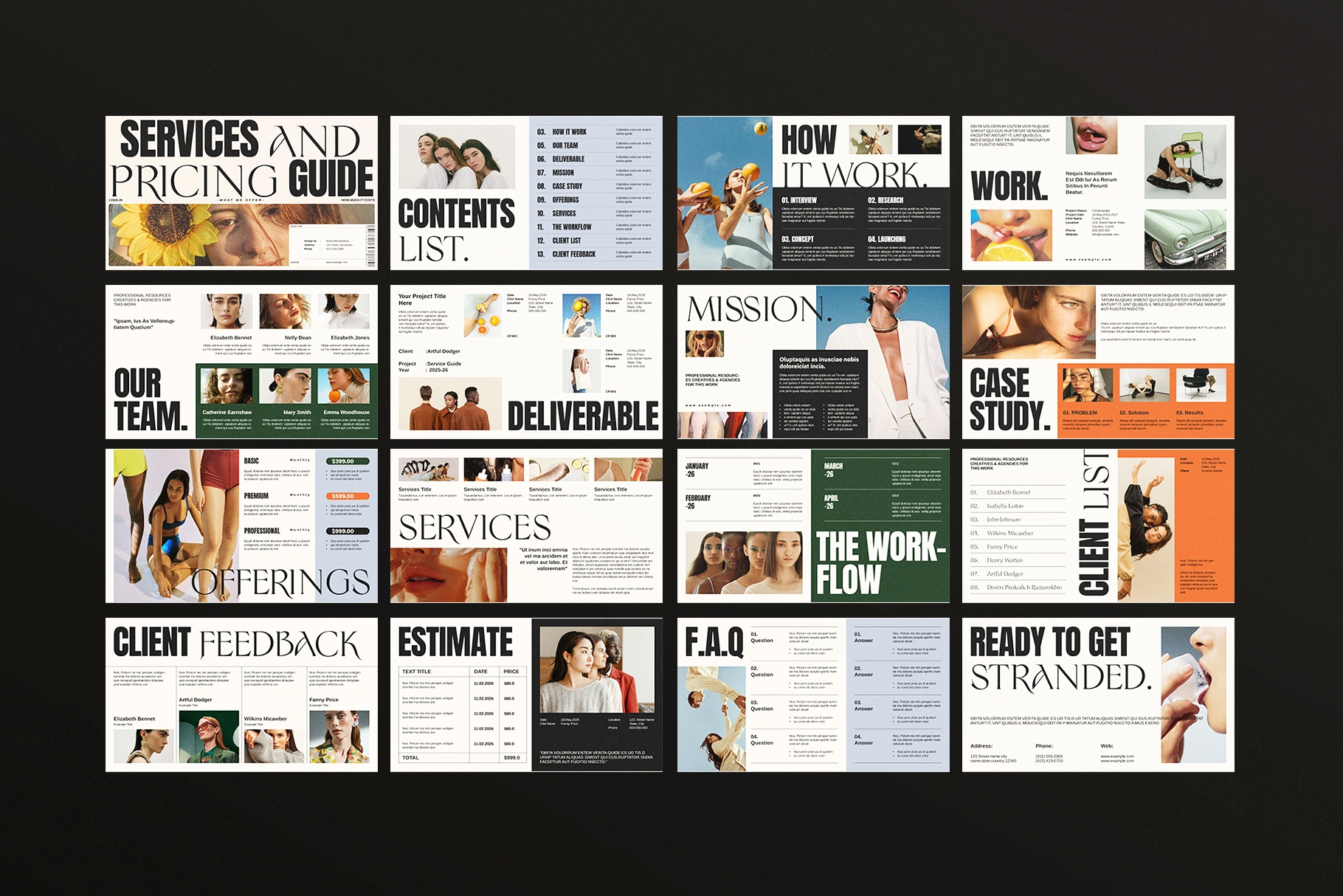 Services and Pricing Guide Presentation Template
