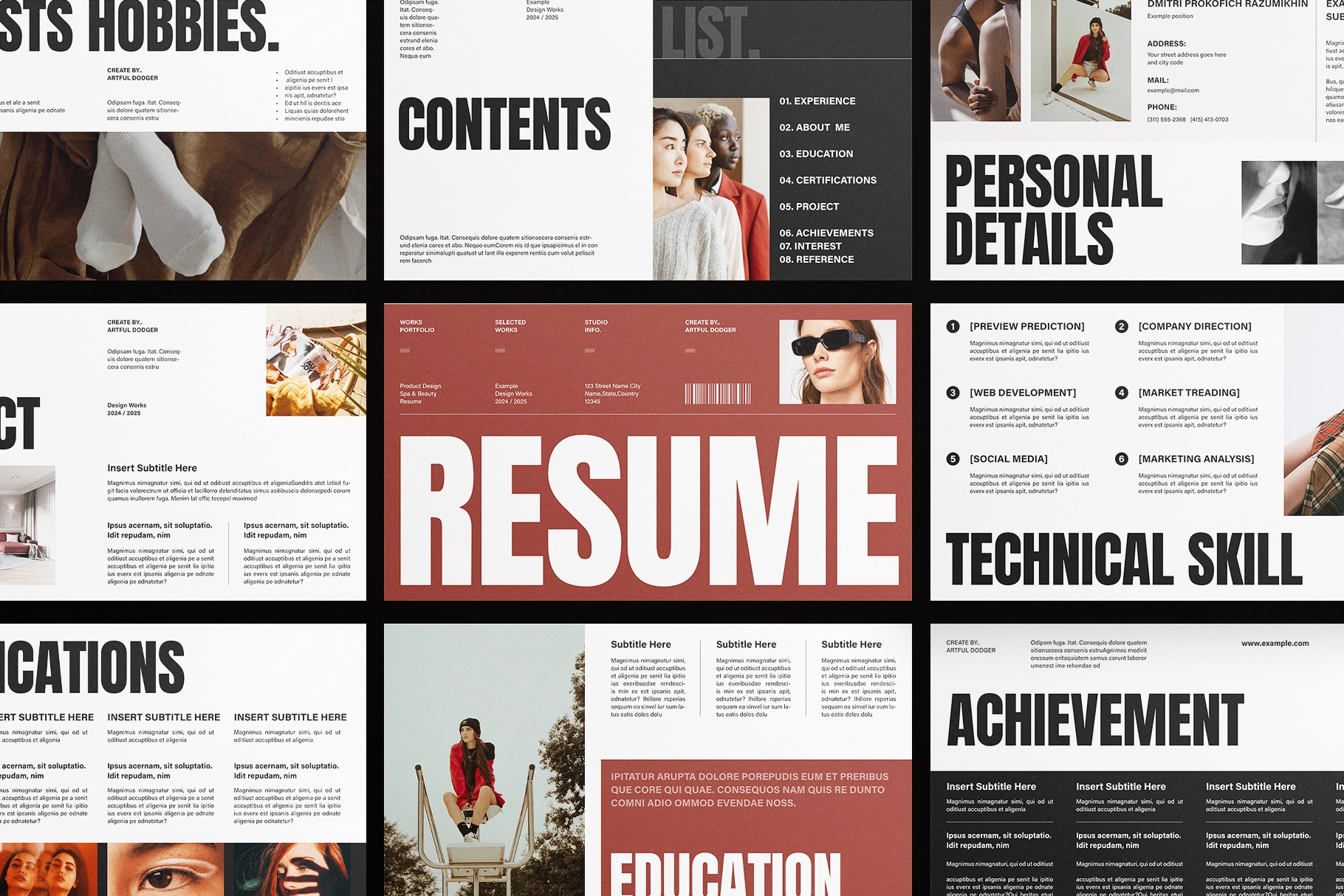 Creative Resume Slides Template