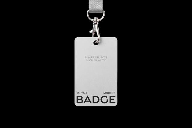 Hanging ID Badge Mockup with Lanyard