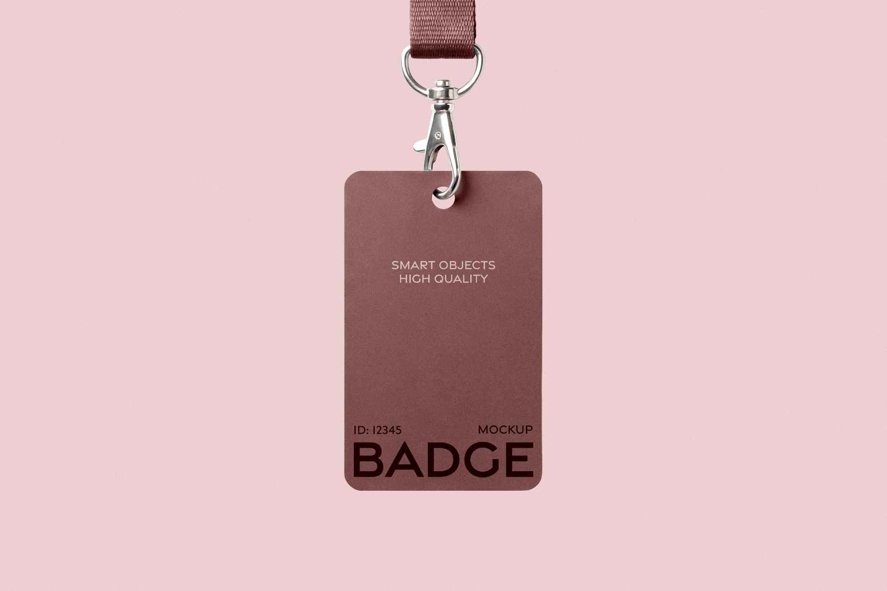 Hanging ID Badge Mockup with Lanyard