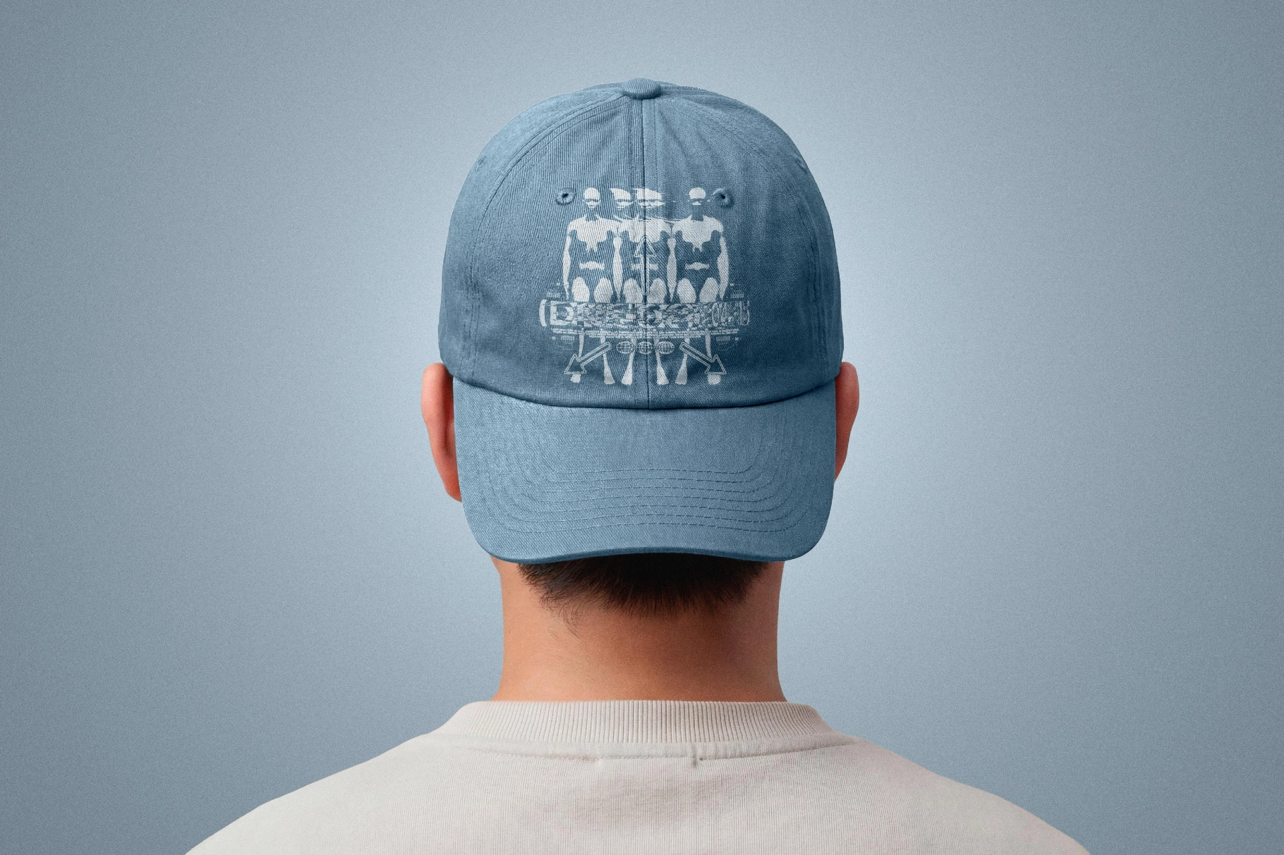 Back View Cap Mockup with Embroidery