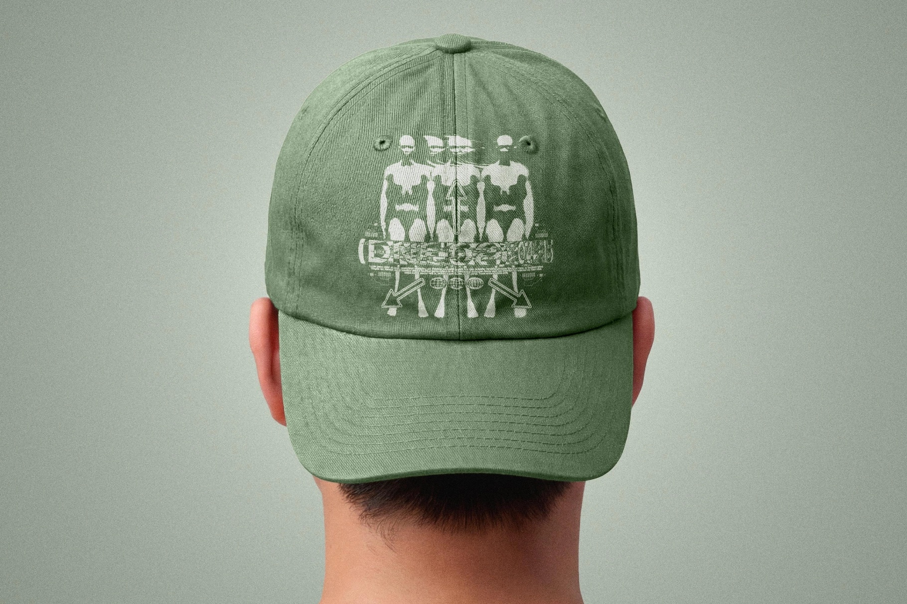 Back View Cap Mockup with Embroidery