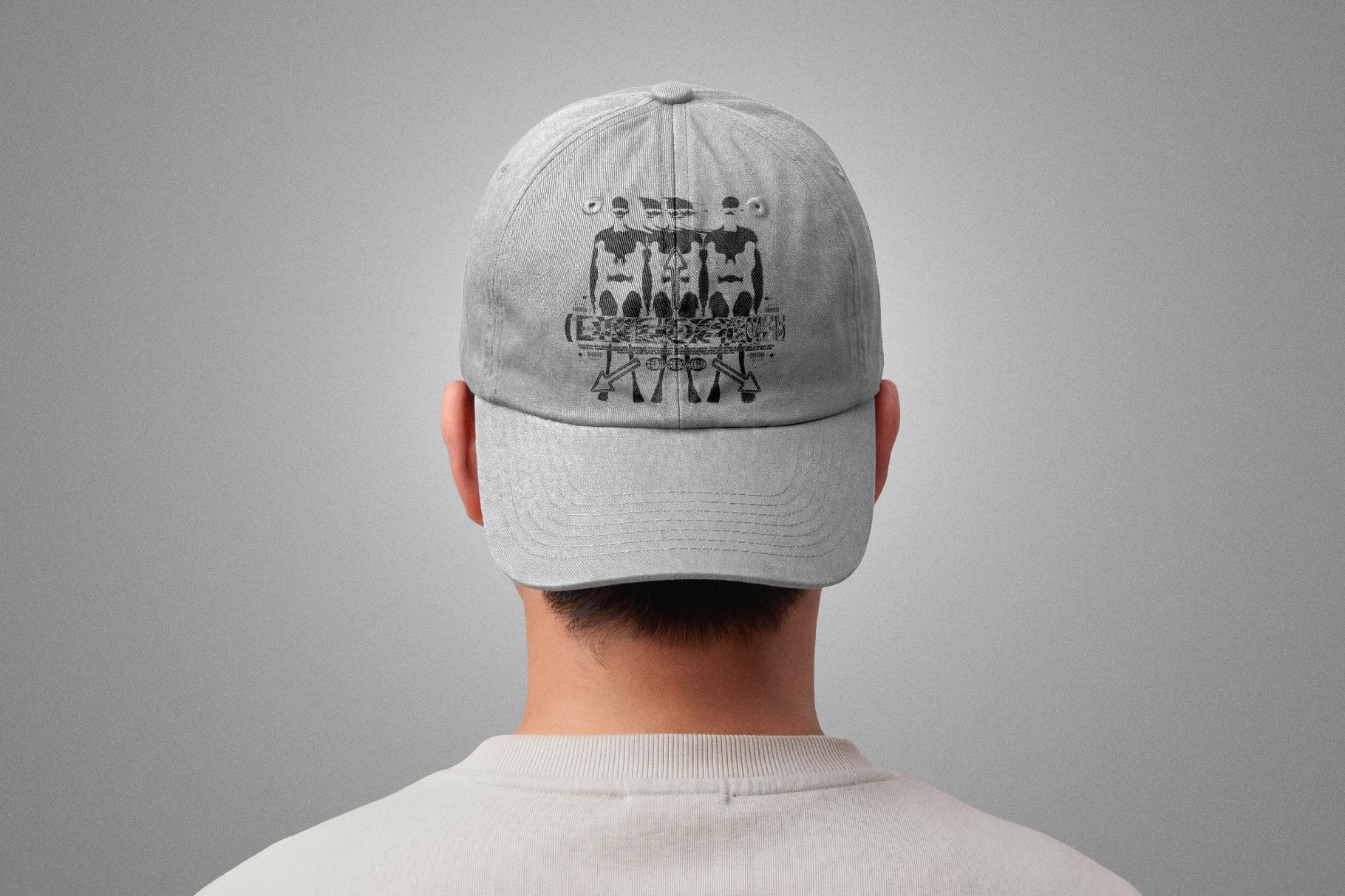 Back View Cap Mockup with Embroidery