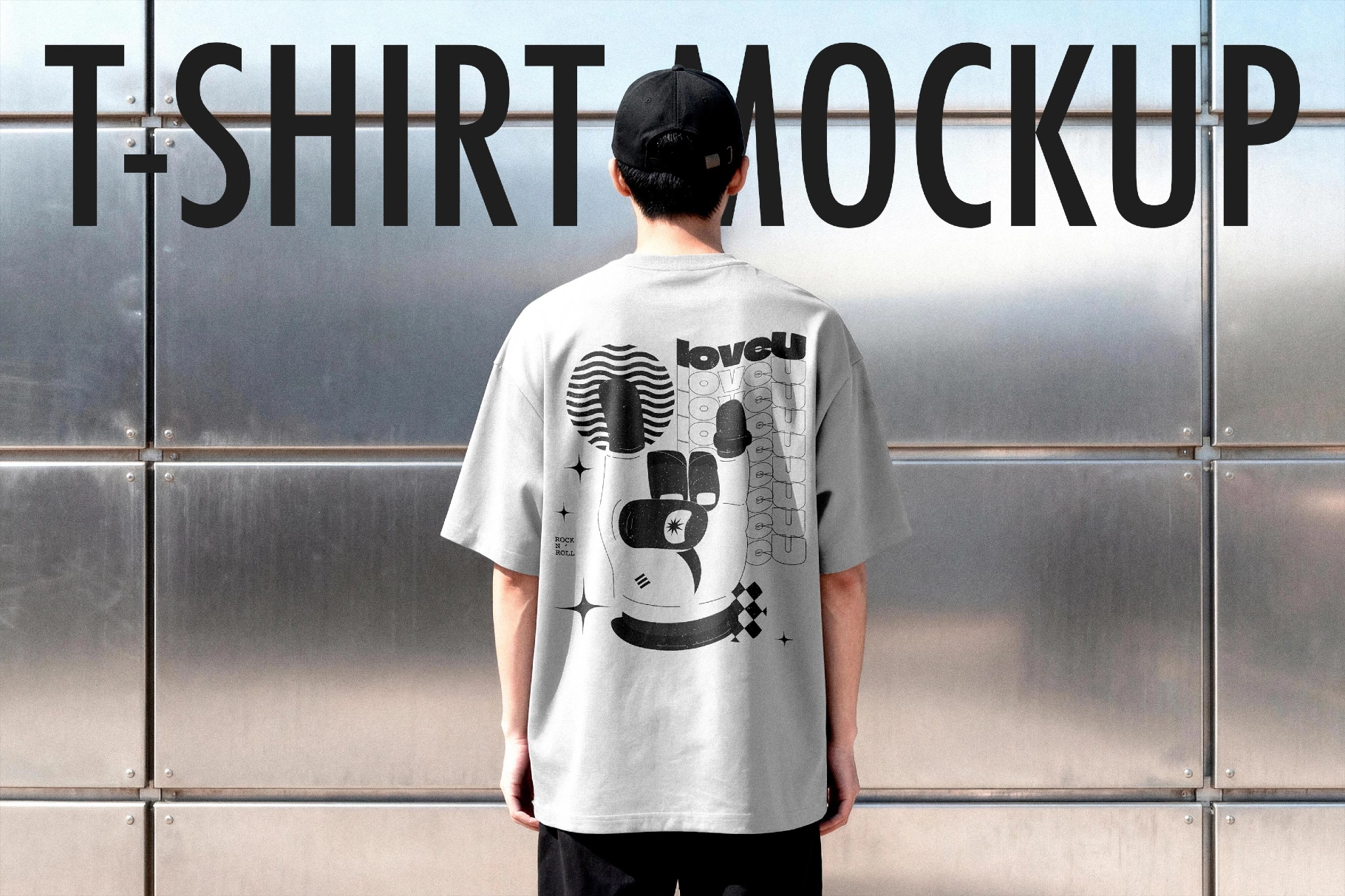 Streetwear T-Shirt Mockup Back View