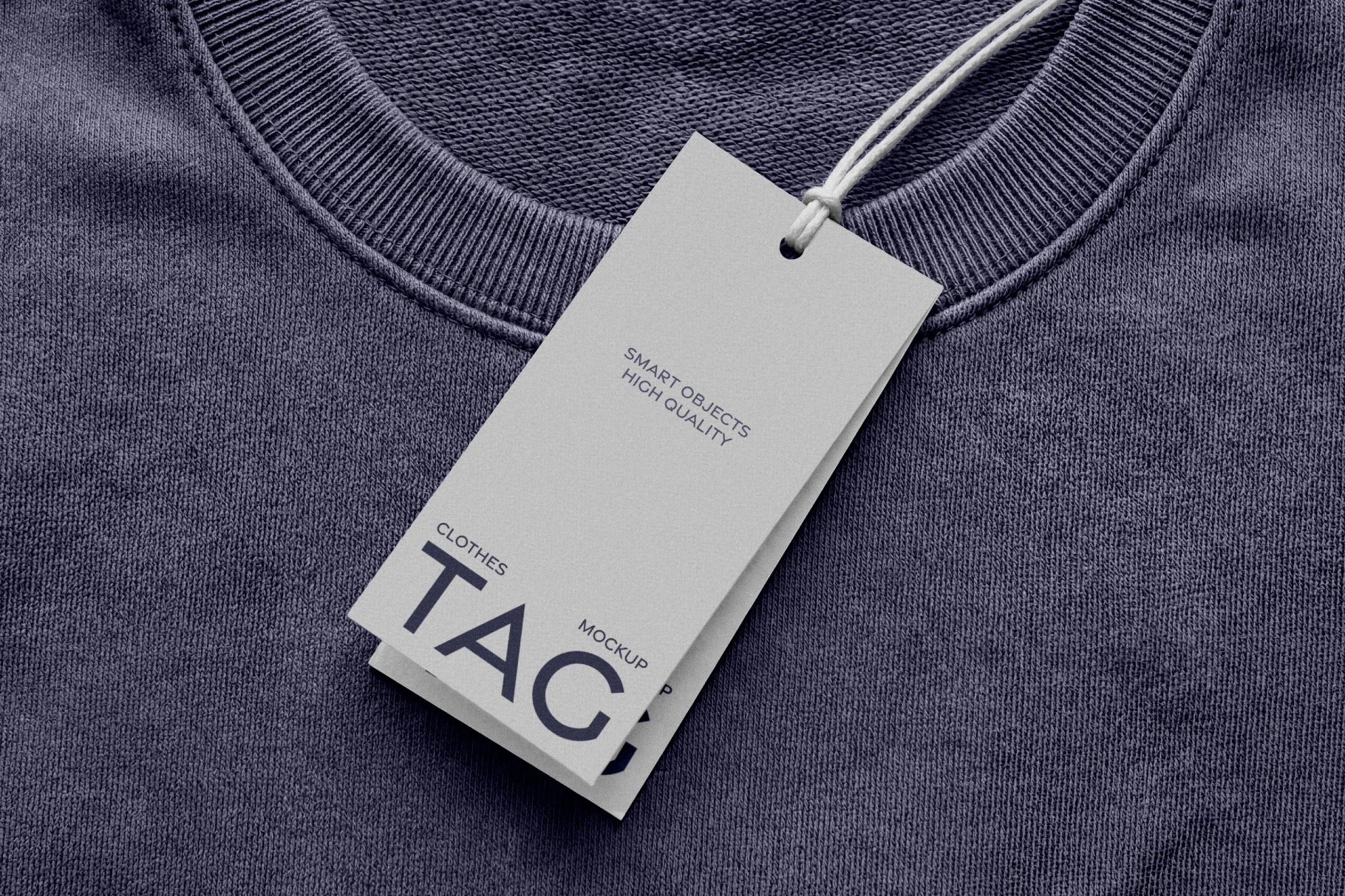 Clothing Tag Mockup on Sweatshirt Fabric