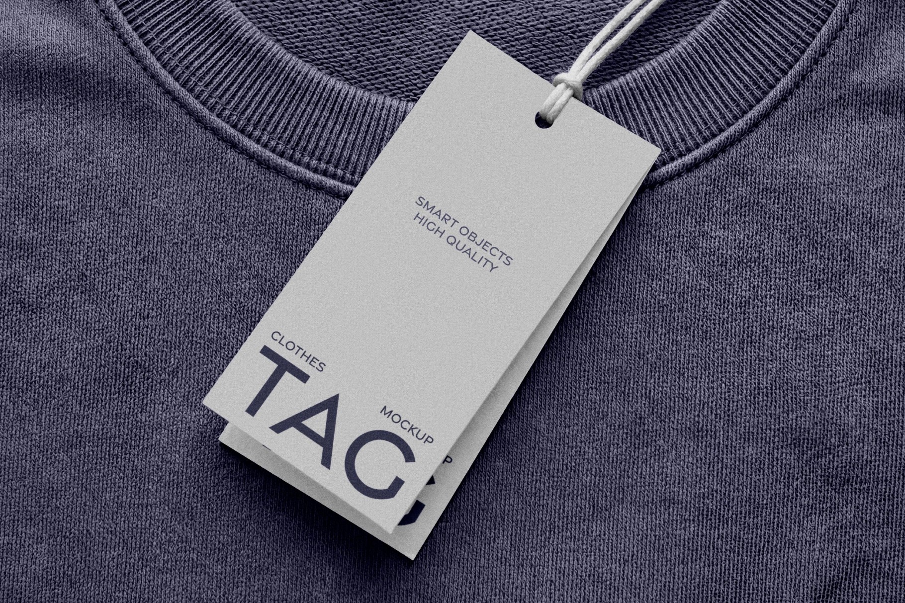 Clothing Tag Mockup on Sweatshirt Fabric