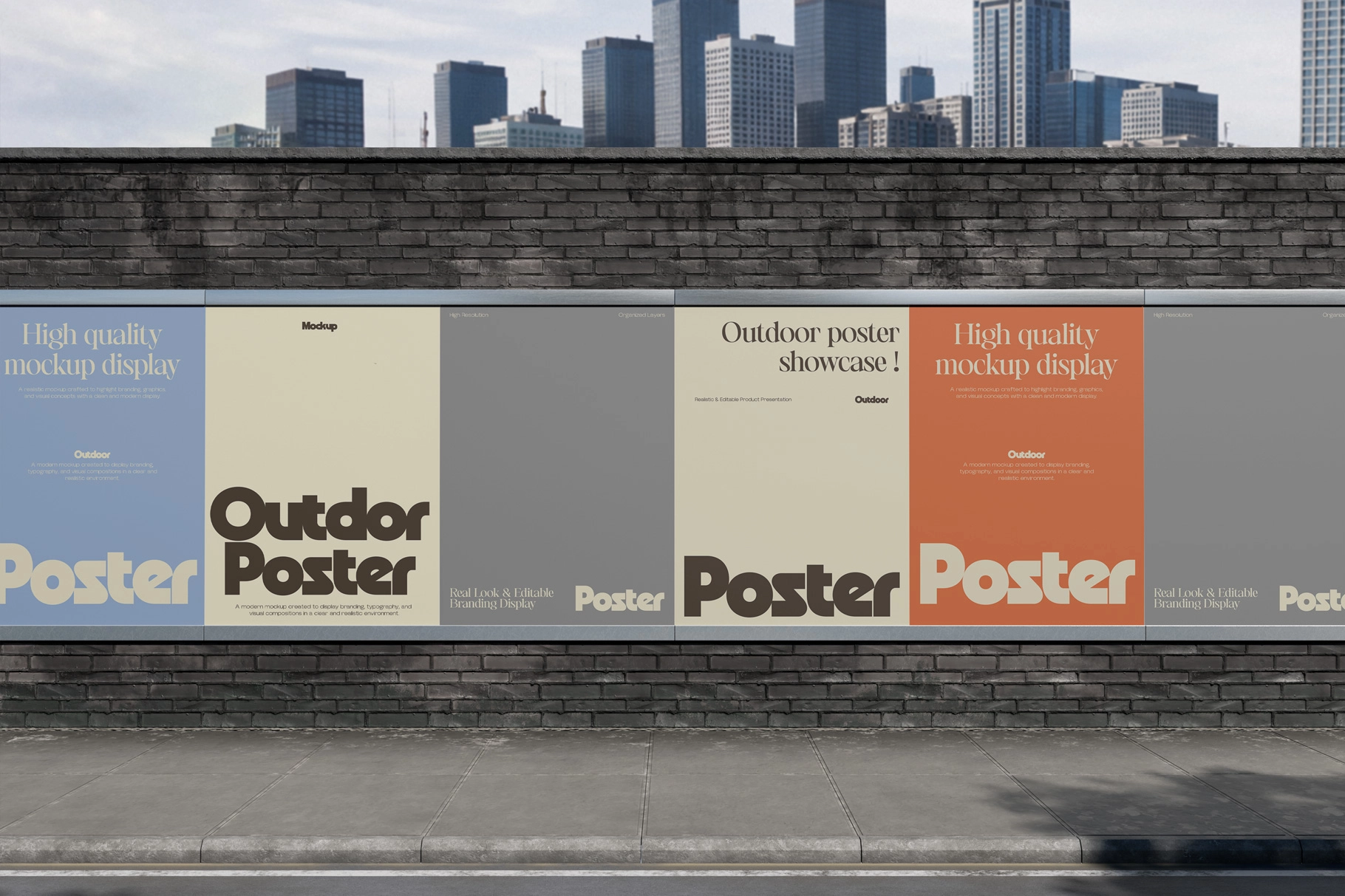Street Advertising Poster Mockup