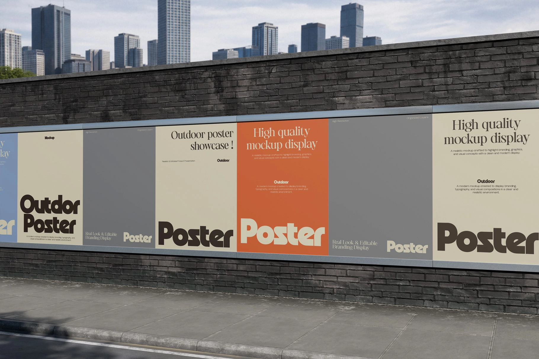 Street Advertising Poster Mockup