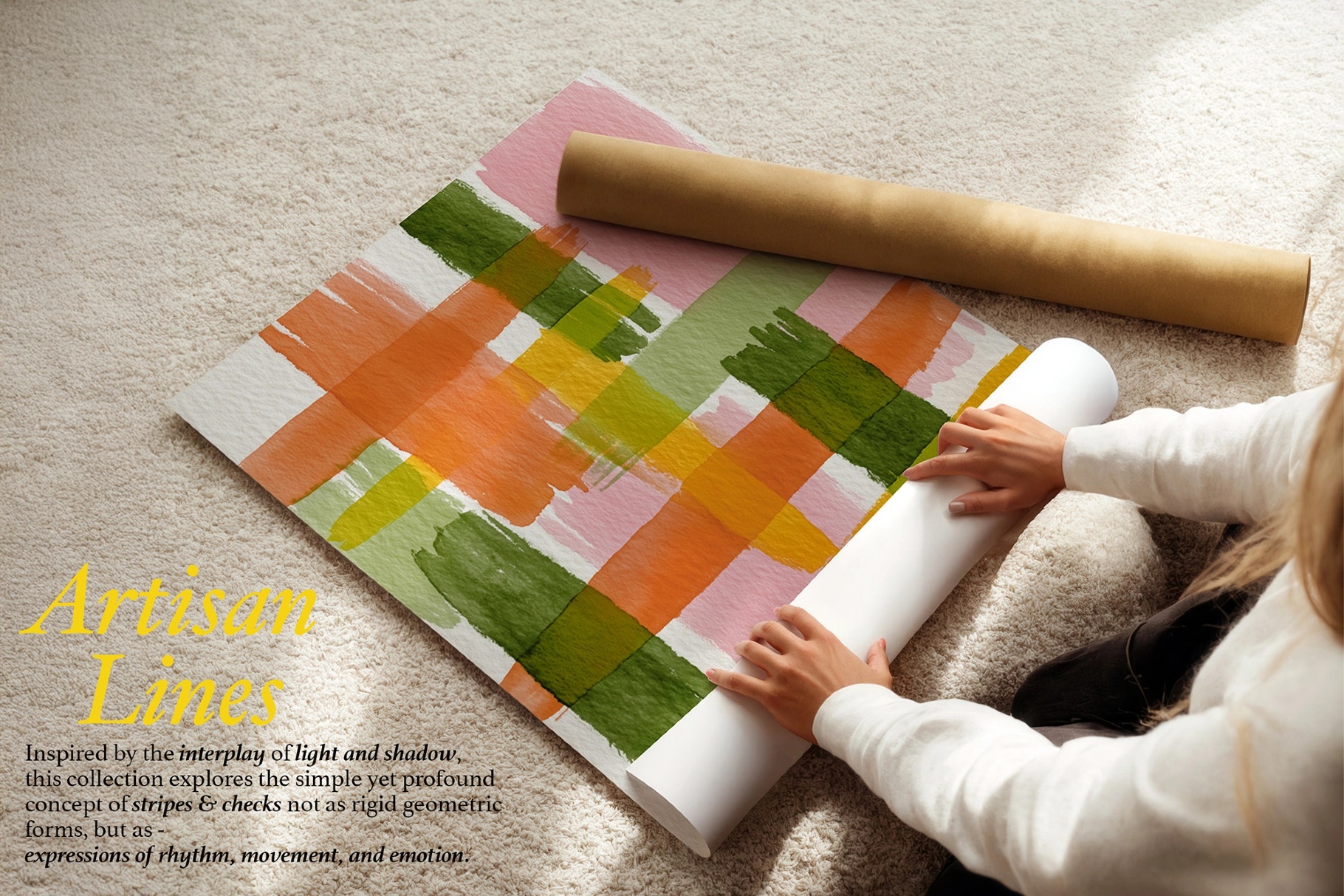 Hand Painted Stripes and Checks Backgrounds