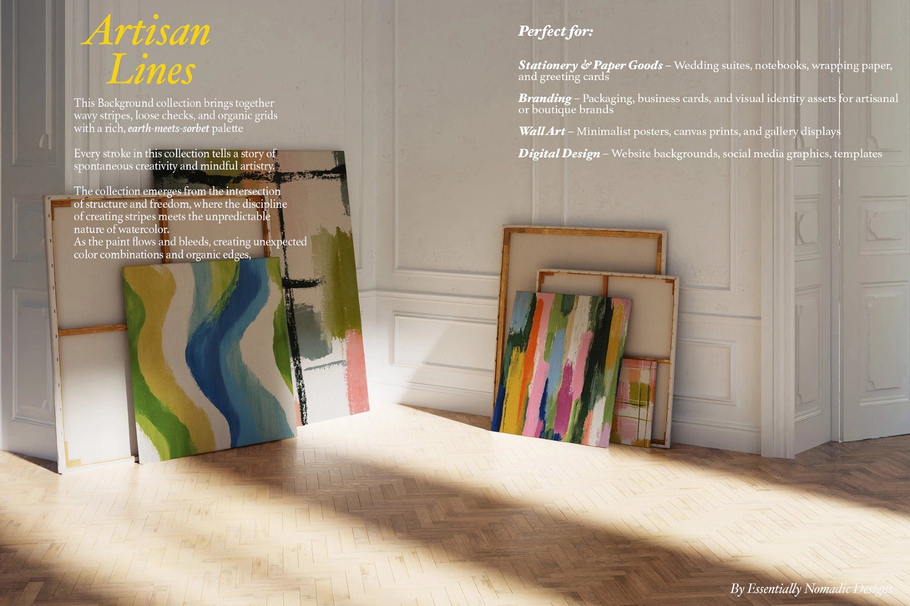 Hand Painted Stripes and Checks Backgrounds