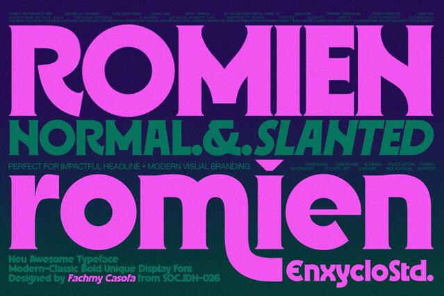 ROMIEN — Elegant Ligature Serif Font