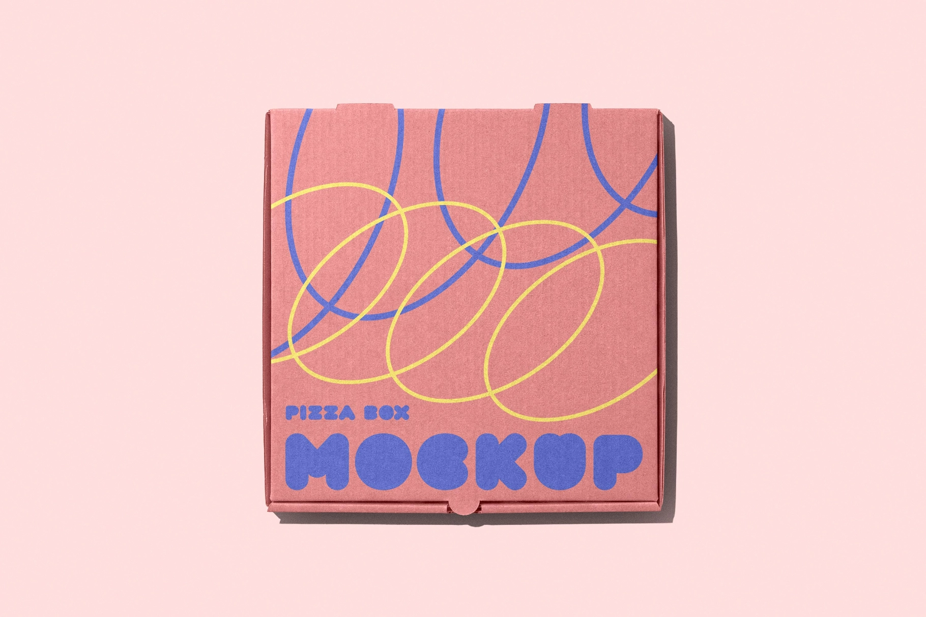 Pizza Box Packaging Mockup Top View