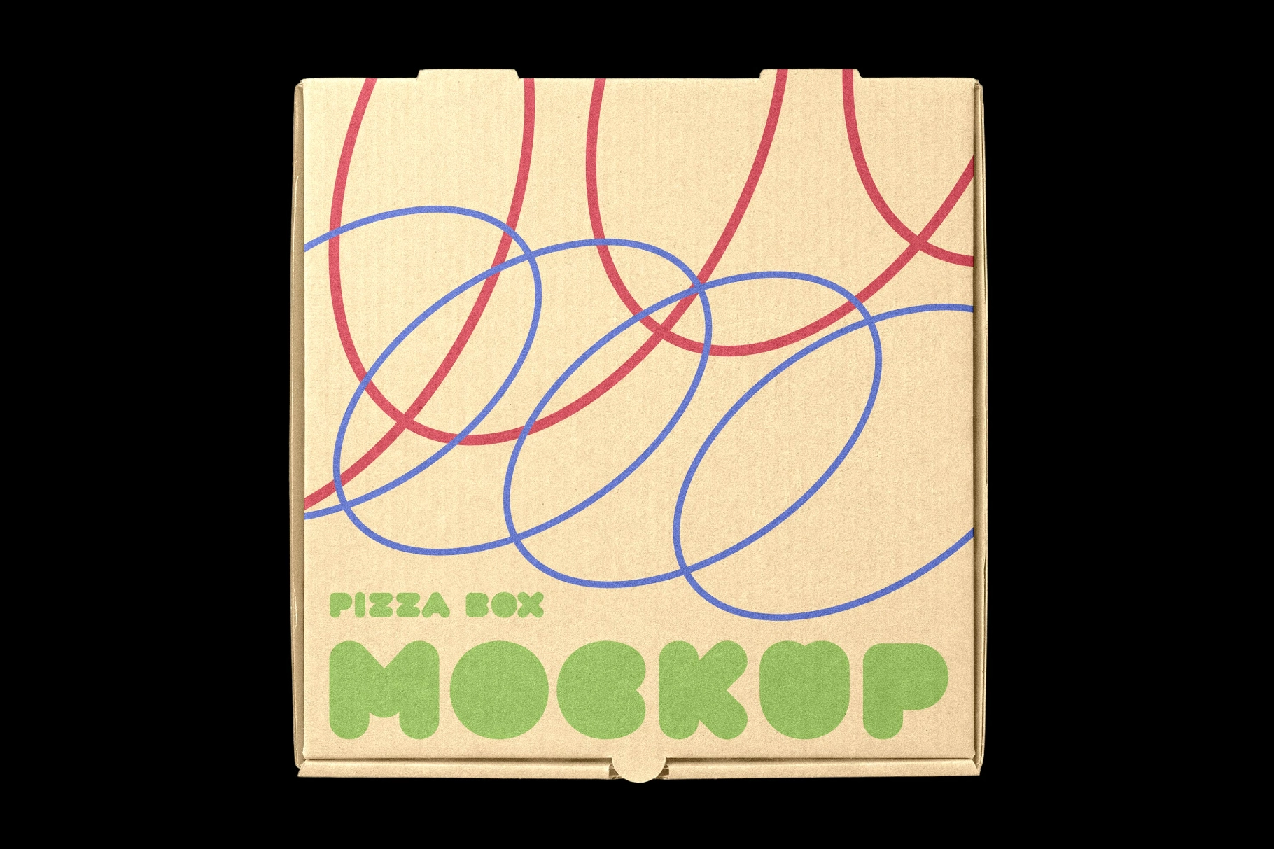 Pizza Box Packaging Mockup Top View